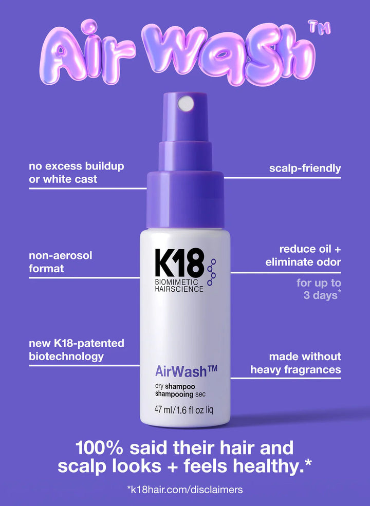 K18
Hair Mini AirWash™ dry shampoo ♥️