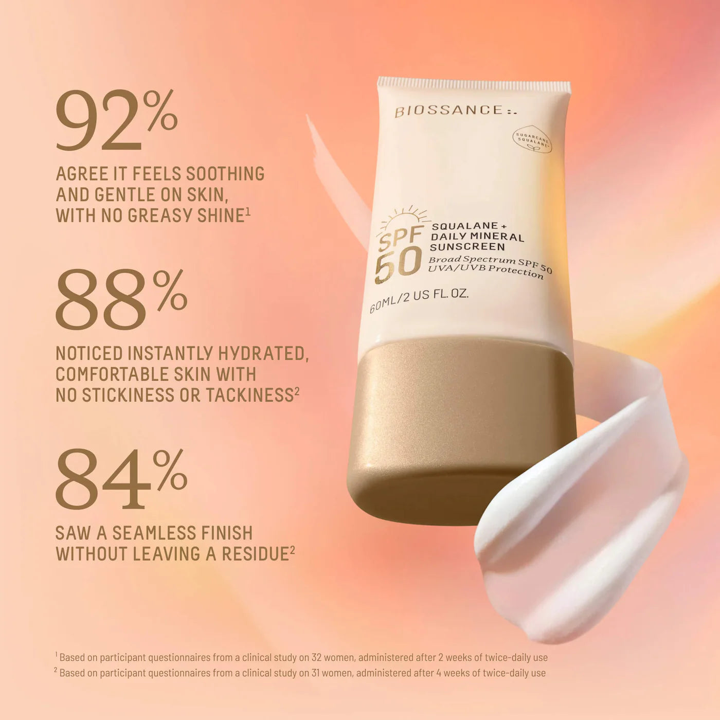Biossance  Daily Hydration Mineral Face Sunscreen SPF 50+Squalane (mini) J