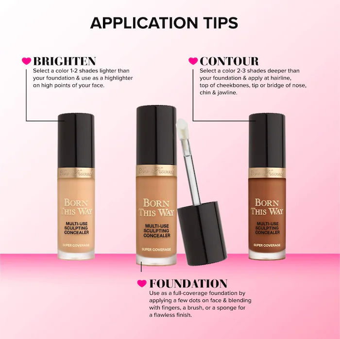 Too Faced 
Born This Way Super Coverage Multi-Use Concealer with Hyaluronic Acid 🤎