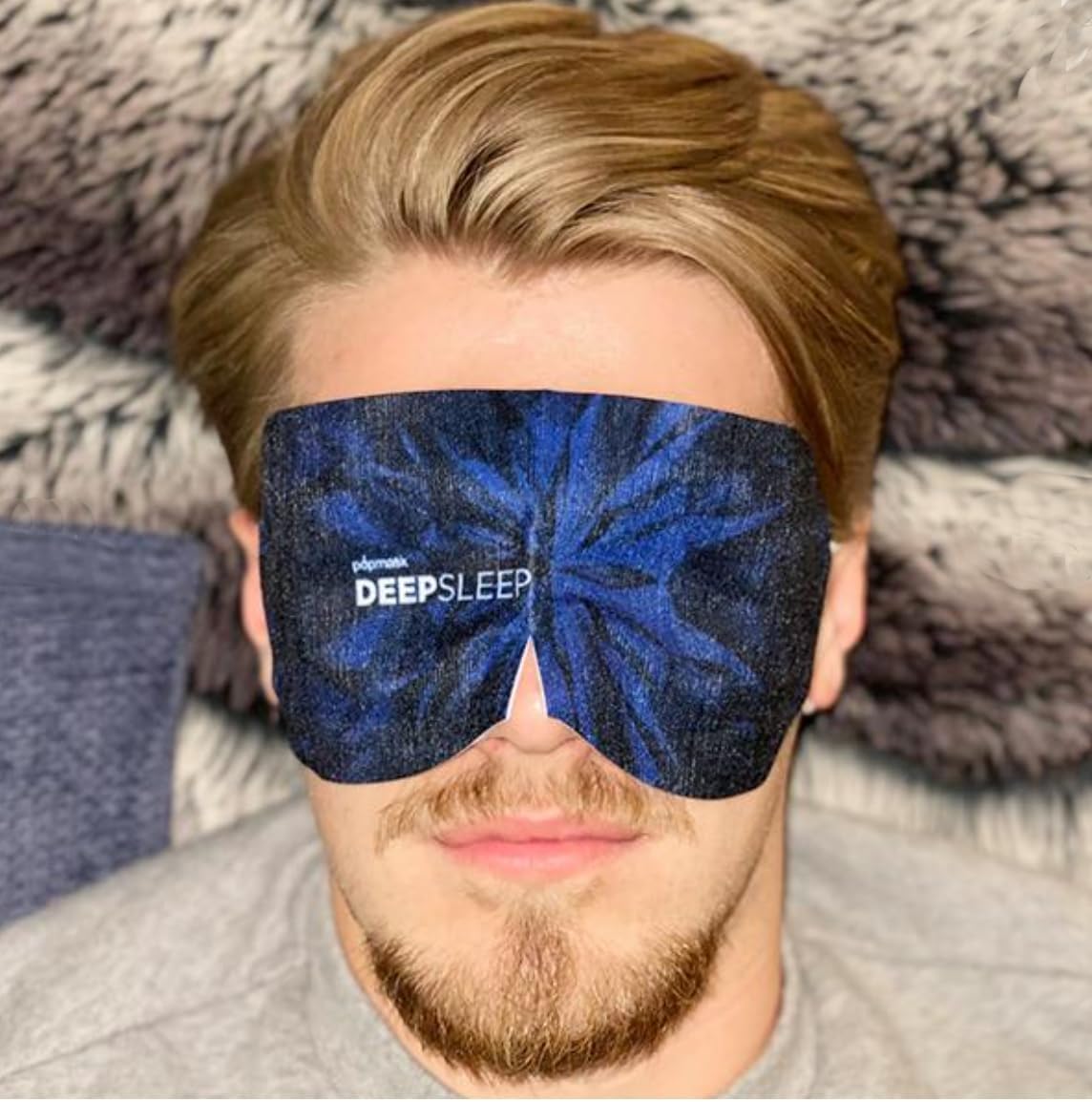 Popmask Deep Sleep Self-Heating Eye Masks for Men, Natural Steam Heat Relief for Migraines, Headaches, Allergies and Dry Eyes, 5 Eye Masks 💙