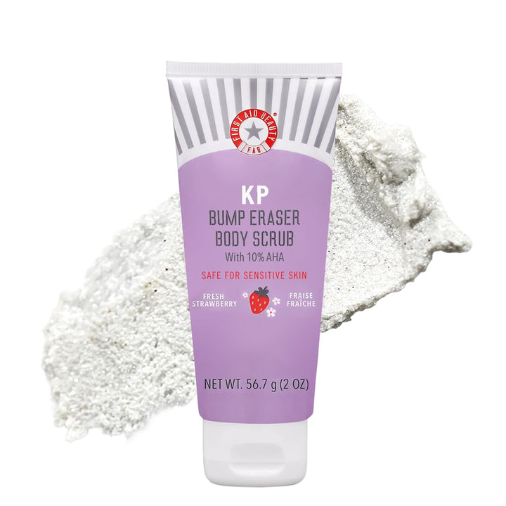 First Aid Beauty
KP Bump Eraser Body Scrub with 10% AHA – Body Exfoliant (Fresh Strawberry) 💜