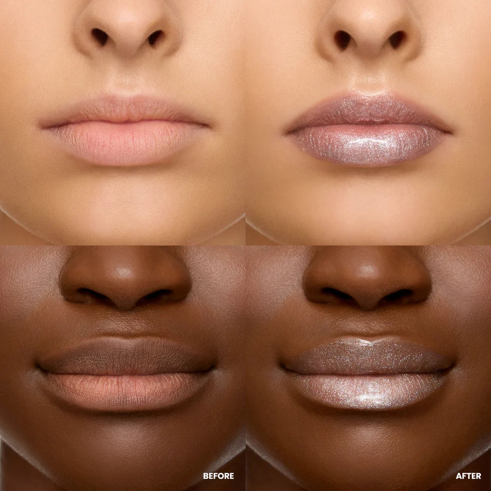 Wonderskin  
WONDER BLADING TOP LIP GLOSS - SILVER GLITTER 🤍