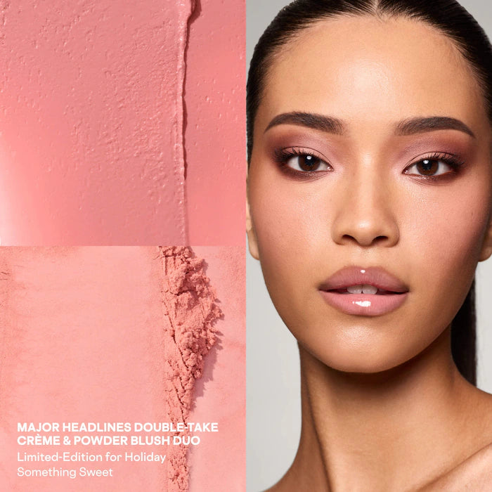 PATRICK TA   
Major Headlines Double-Take Crème & Powder Blush Duo & Lip Balm Makeup Gift Set  🤎✔️