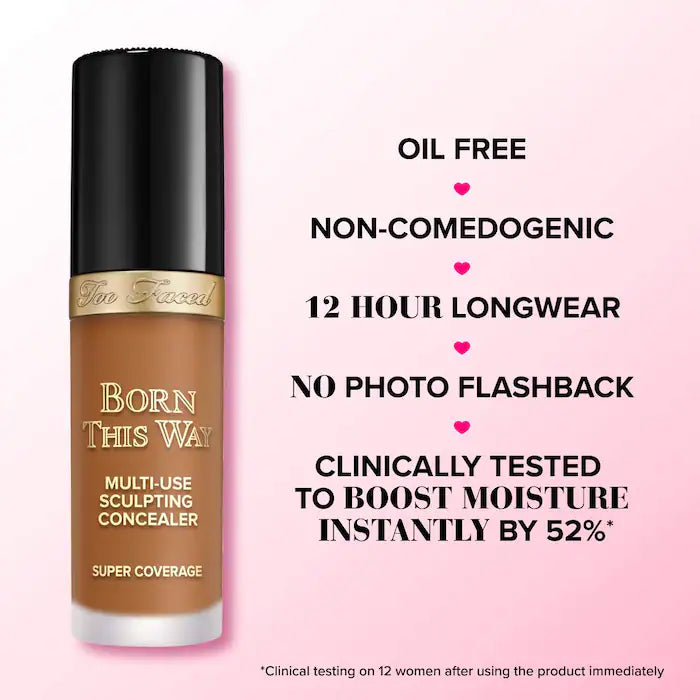 Too Faced 
Born This Way Super Coverage Multi-Use Concealer with Hyaluronic Acid 🤎