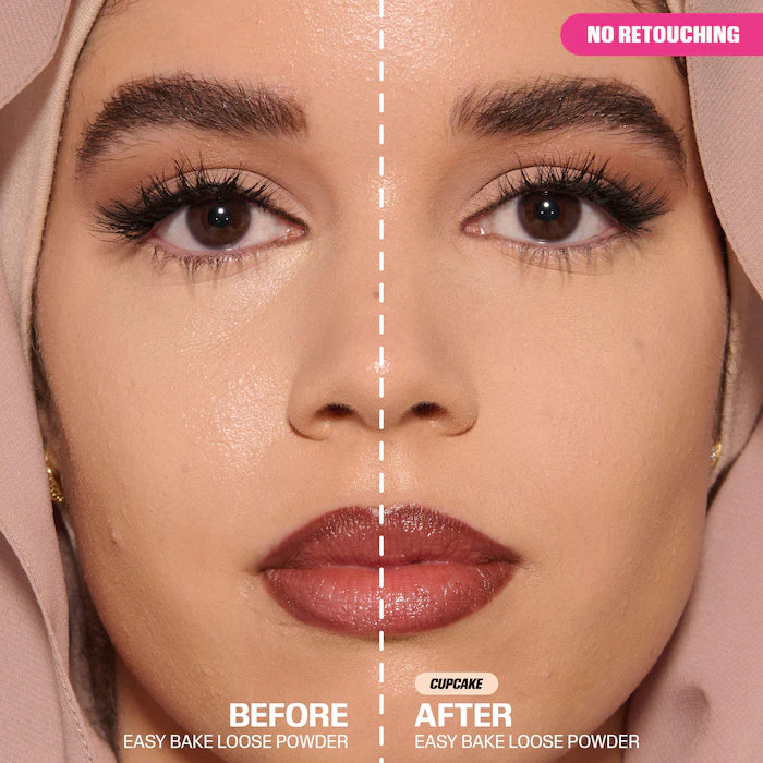 HUDA BEAUTY   
Easy Bake Loose Baking & Setting Powder - Cupcake 🧁 ✔️