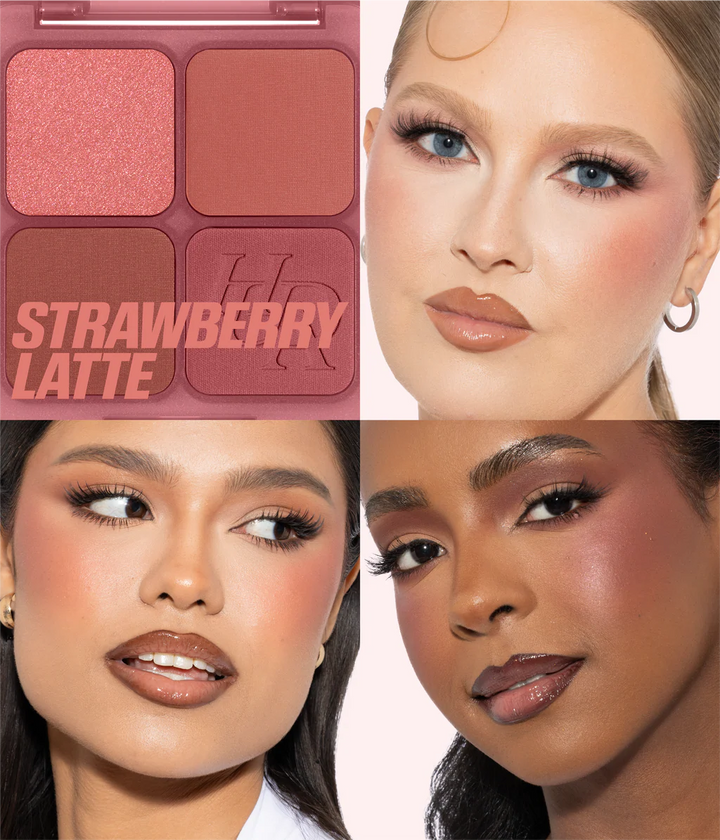 Huda Beauty    
Blush Filter Blurring Blushlighters Palette - Strawberry Latte ♥️