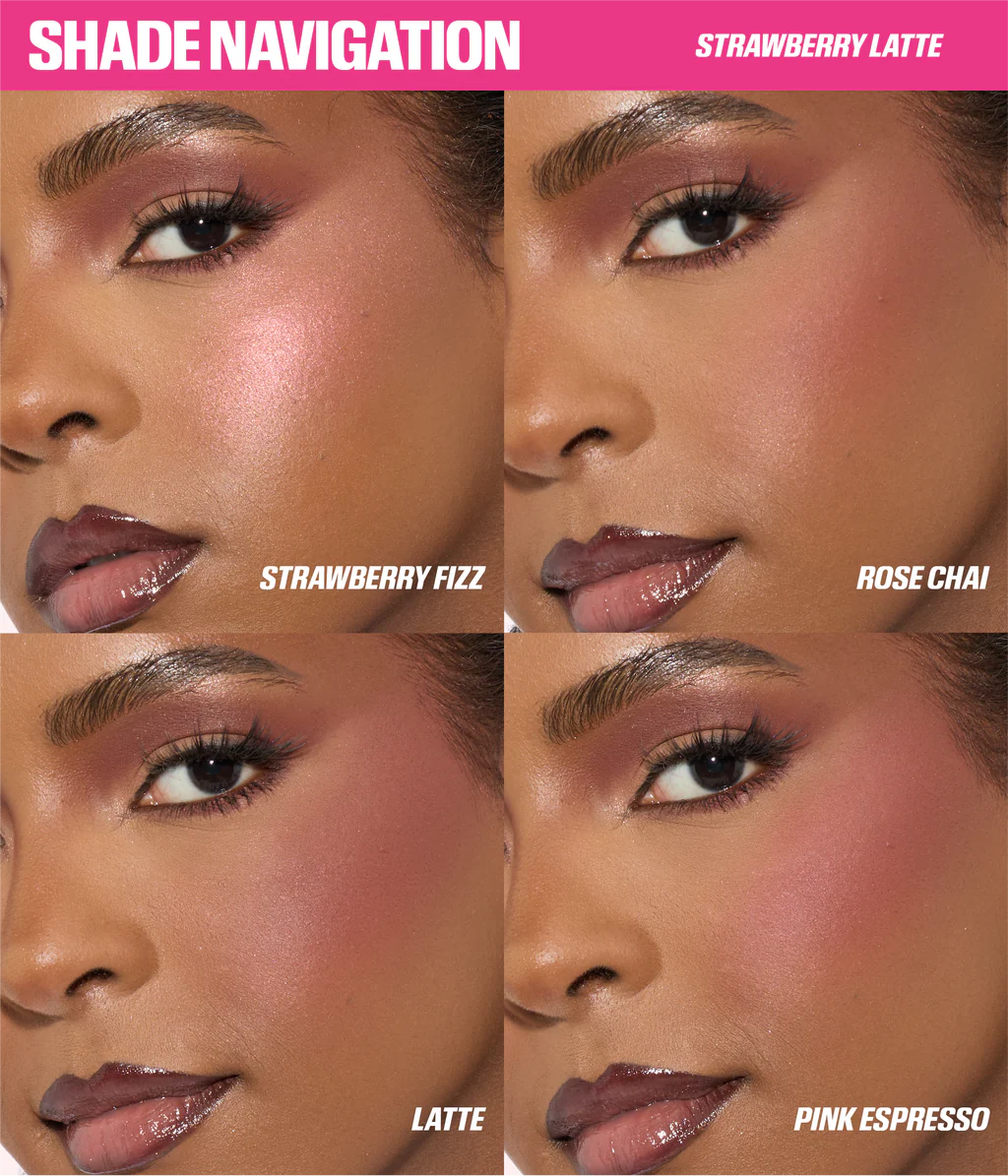 Huda Beauty    
Blush Filter Blurring Blushlighters Palette - Strawberry Latte ♥️