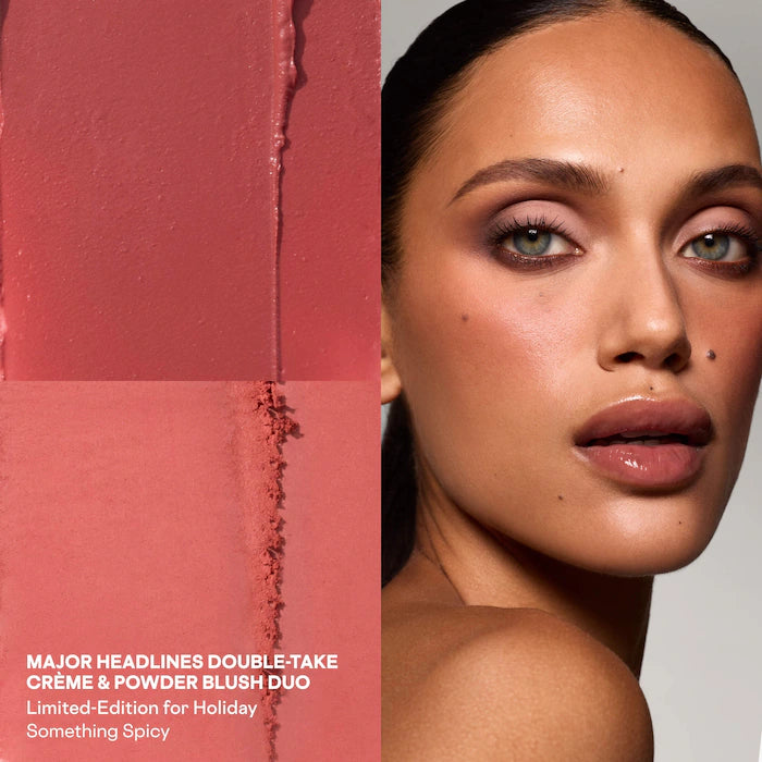 PATRICK TA 
Major Headlines Double-Take Crème & Powder Blush Duo & Lip Balm Makeup Gift Set  🤎✔️