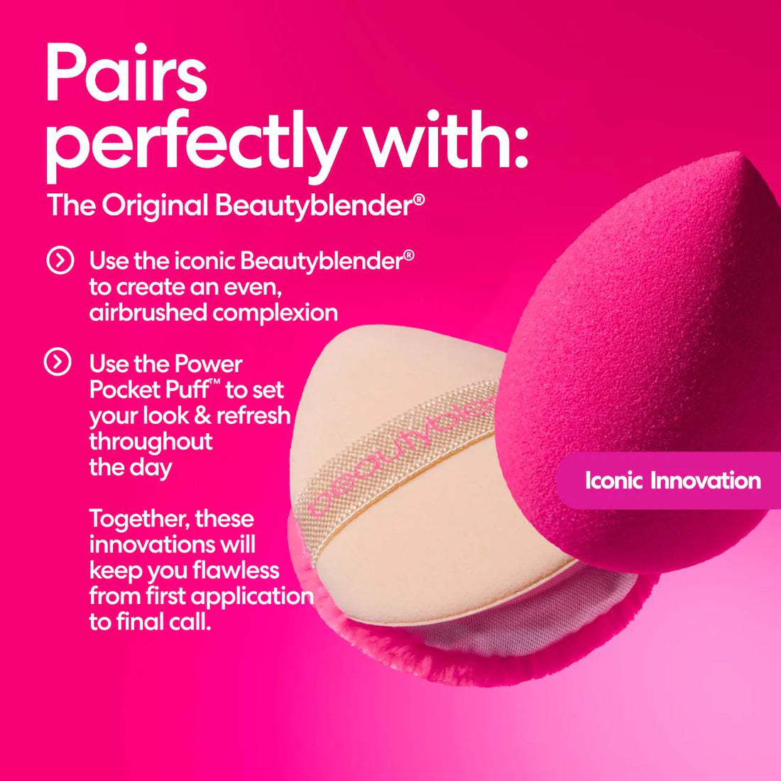 Beautyblender POWER POCKET PUFF™ Dual-Sided Powder Puff for Setting and Baking