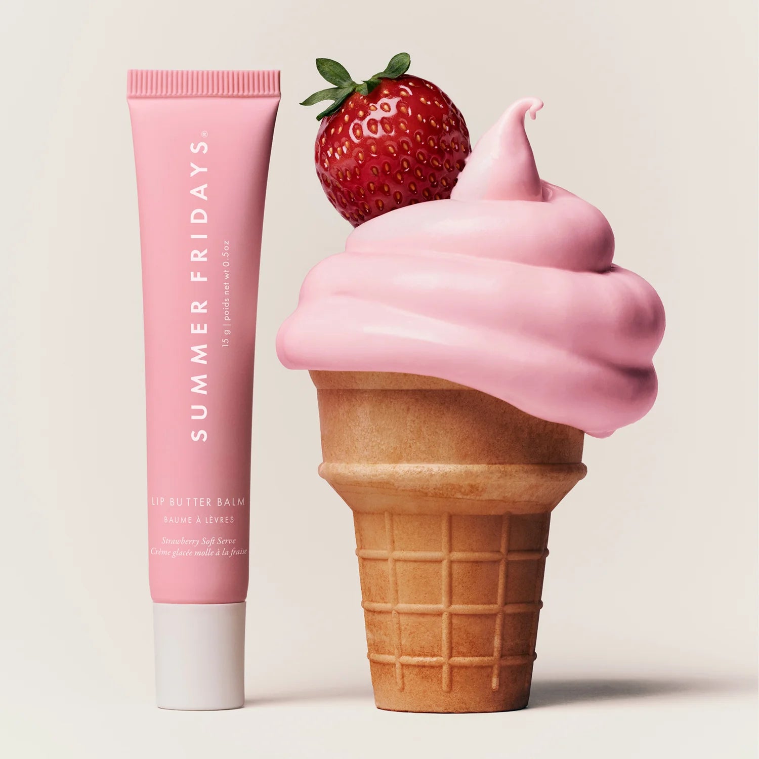 Summer Fridays    
Lip Butter Balm Strawberry Soft Serve 🩷