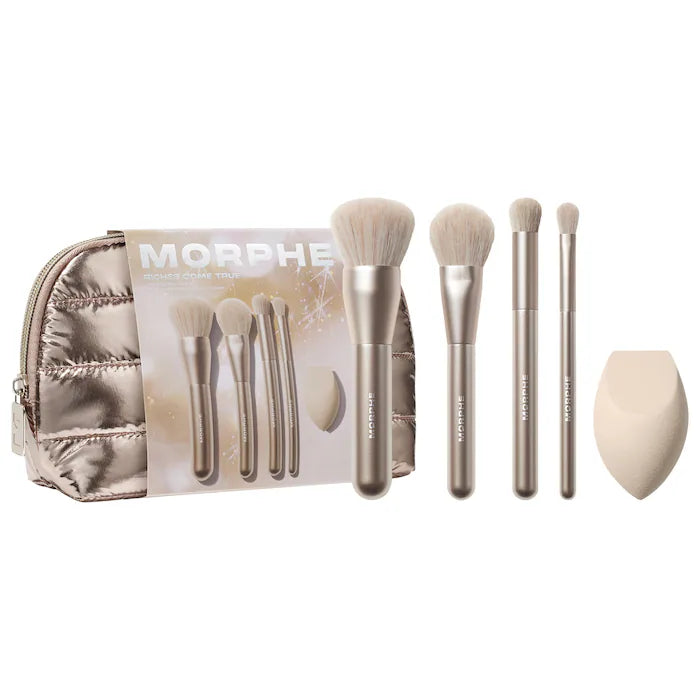 Morphe 
Riches Come True 5-Piece Brush & Tool Set 🤍✔️