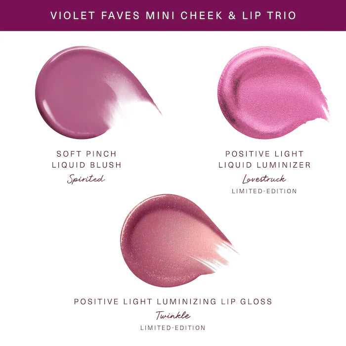 Rare Beauty 
Violet Faves Mini Cheek and Lip Trio Makeup Gift Set 💜