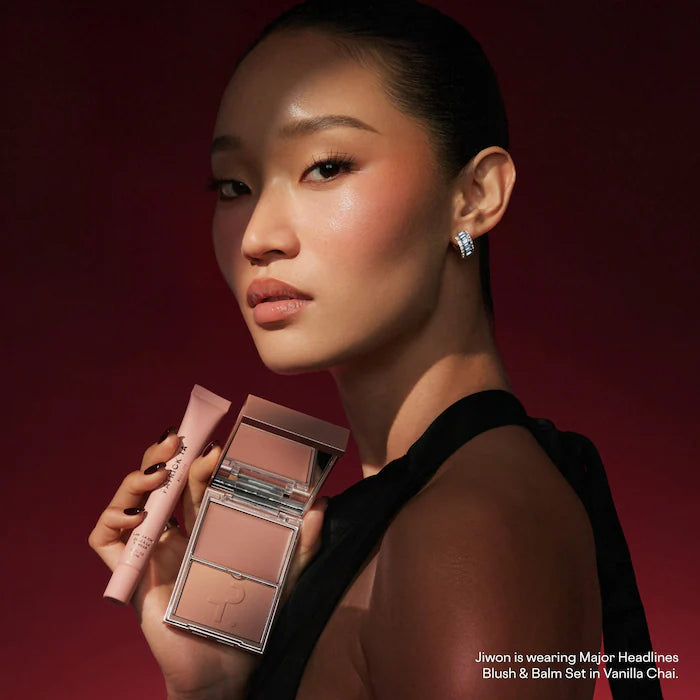 PATRICK TA 
Major Headlines Double-Take Crème & Powder Blush Duo & Lip Balm Makeup Gift Set  🤎✔️