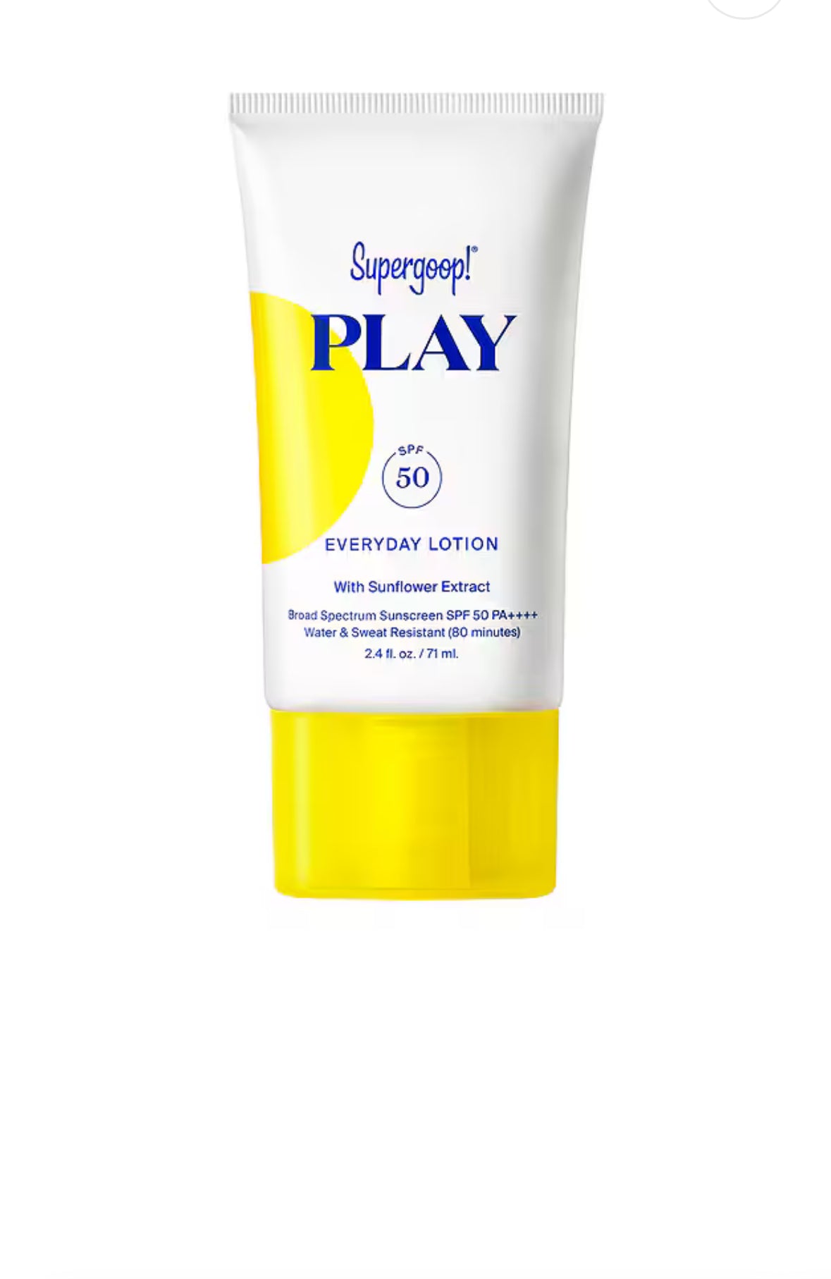 Supergoop! 
PLAY Everyday Lotion SPF 50 Face & Body Sunscreen 💛