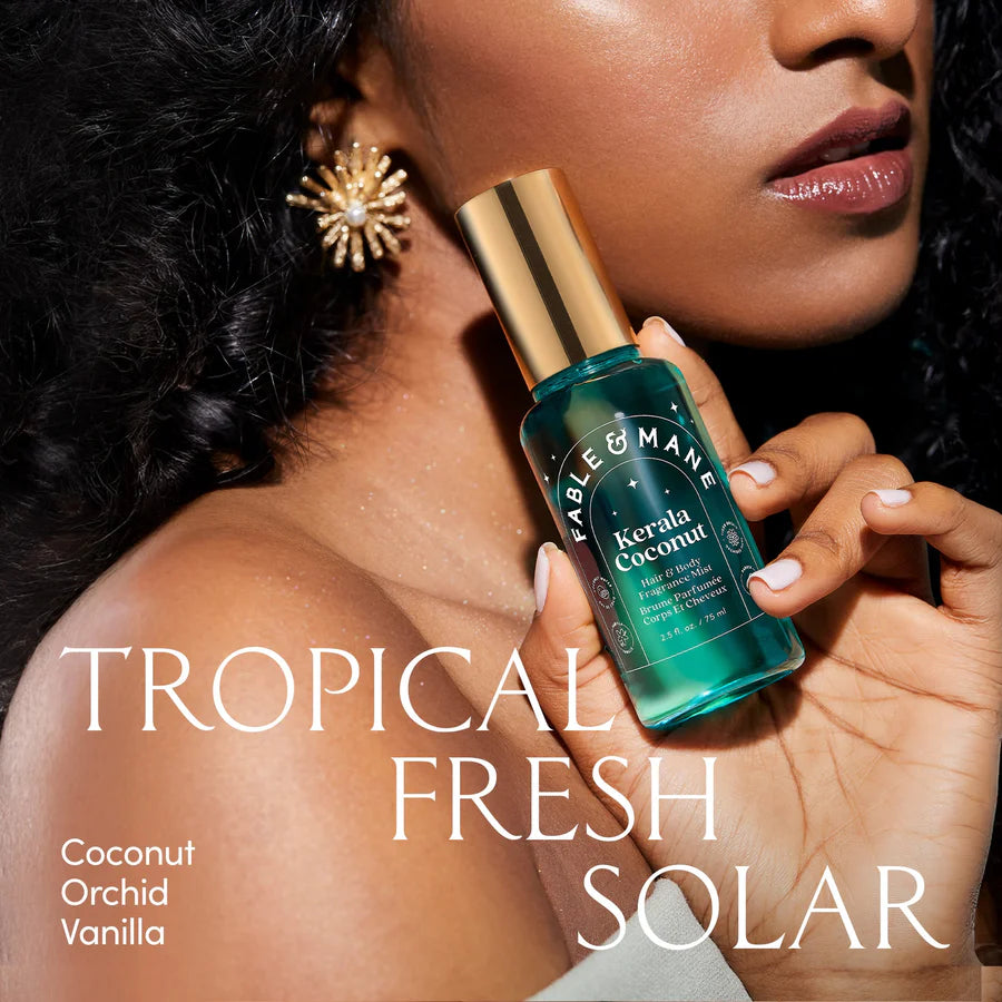 Fable & Mane  
Kerala Coconut Hair & Body Mist with Orchid + Vanilla 🩵