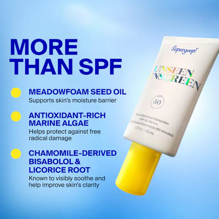 Supergoop! 
Unseen Sunscreen SPF 50 💛