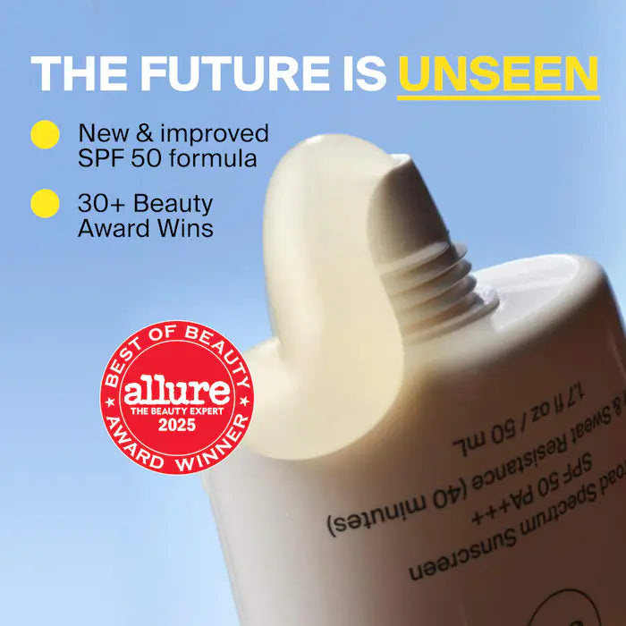 Supergoop! 
Unseen Sunscreen SPF 50 💛