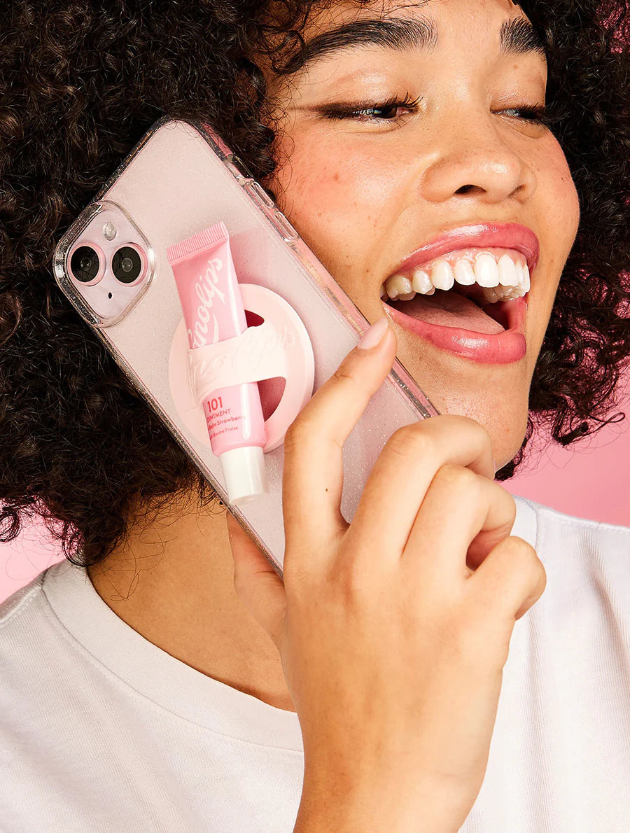 LanoLips 101 Ointment Strawberry & Phone Lip Balm Holder