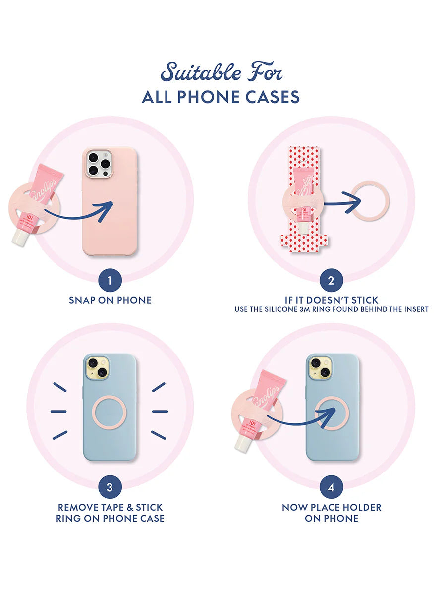 LanoLips 101 Ointment Strawberry & Phone Lip Balm Holder