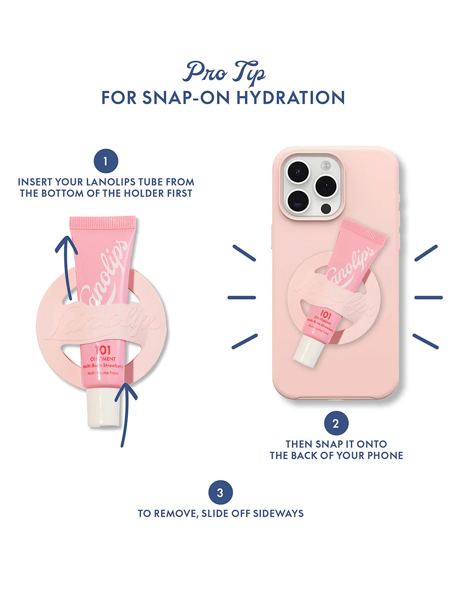 LanoLips 101 Ointment Strawberry & Phone Lip Balm Holder