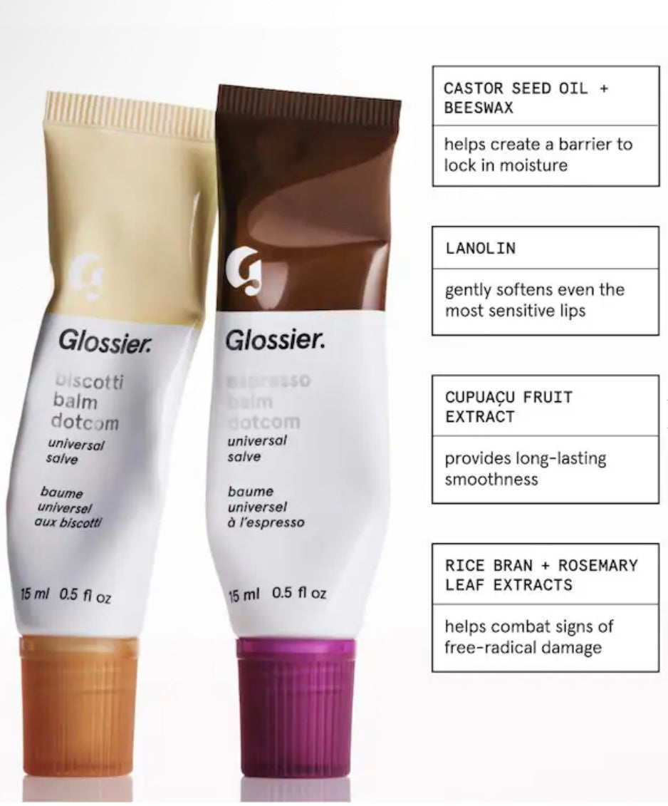 Glossier
Biscotti and Espresso Lip Balm Dotcom Duo 🤍🤎