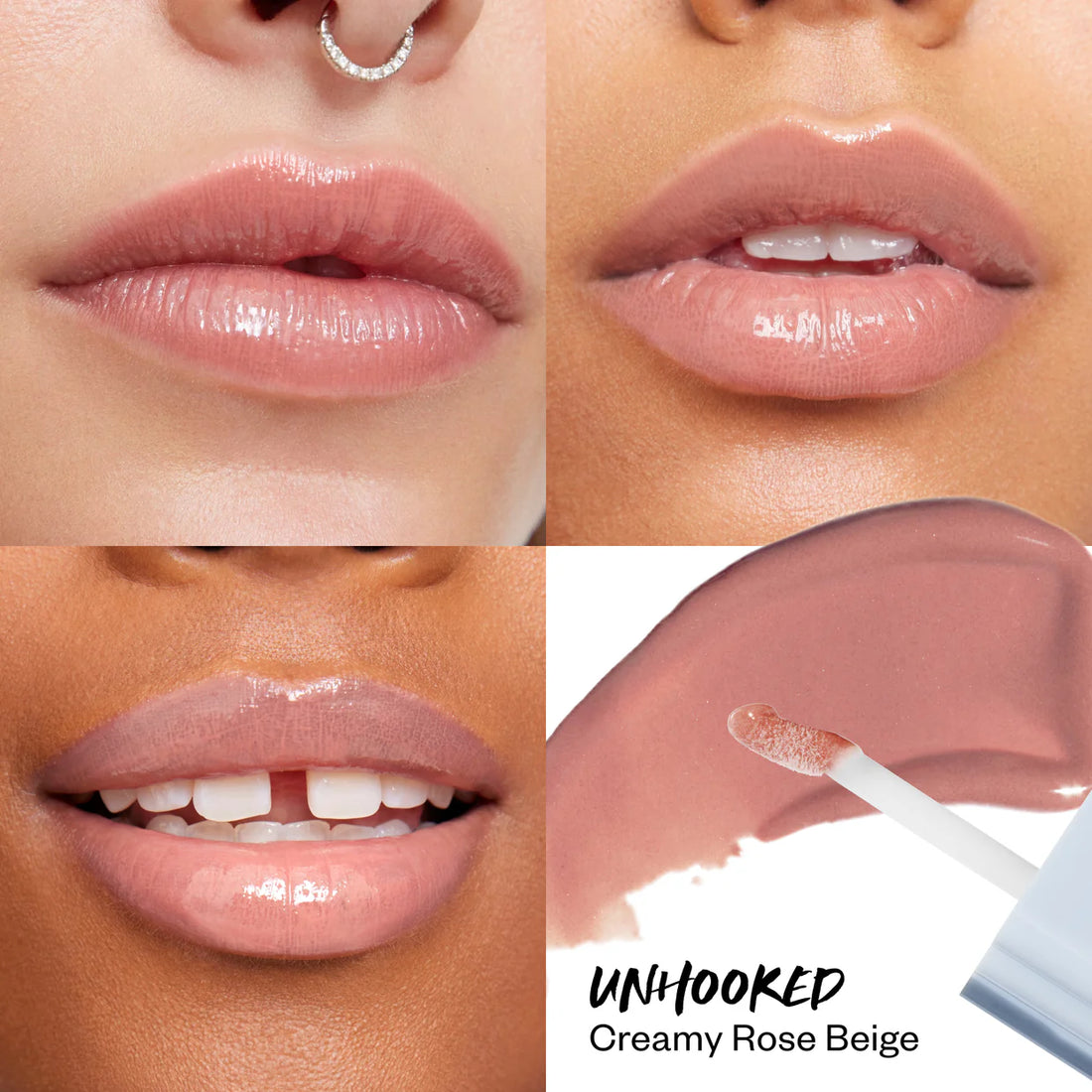 Kosas Wet
Lip Oil Gloss Plumping Peptide Lip Treatment Gloss-Unhook Creamy Rose Beige 🤍