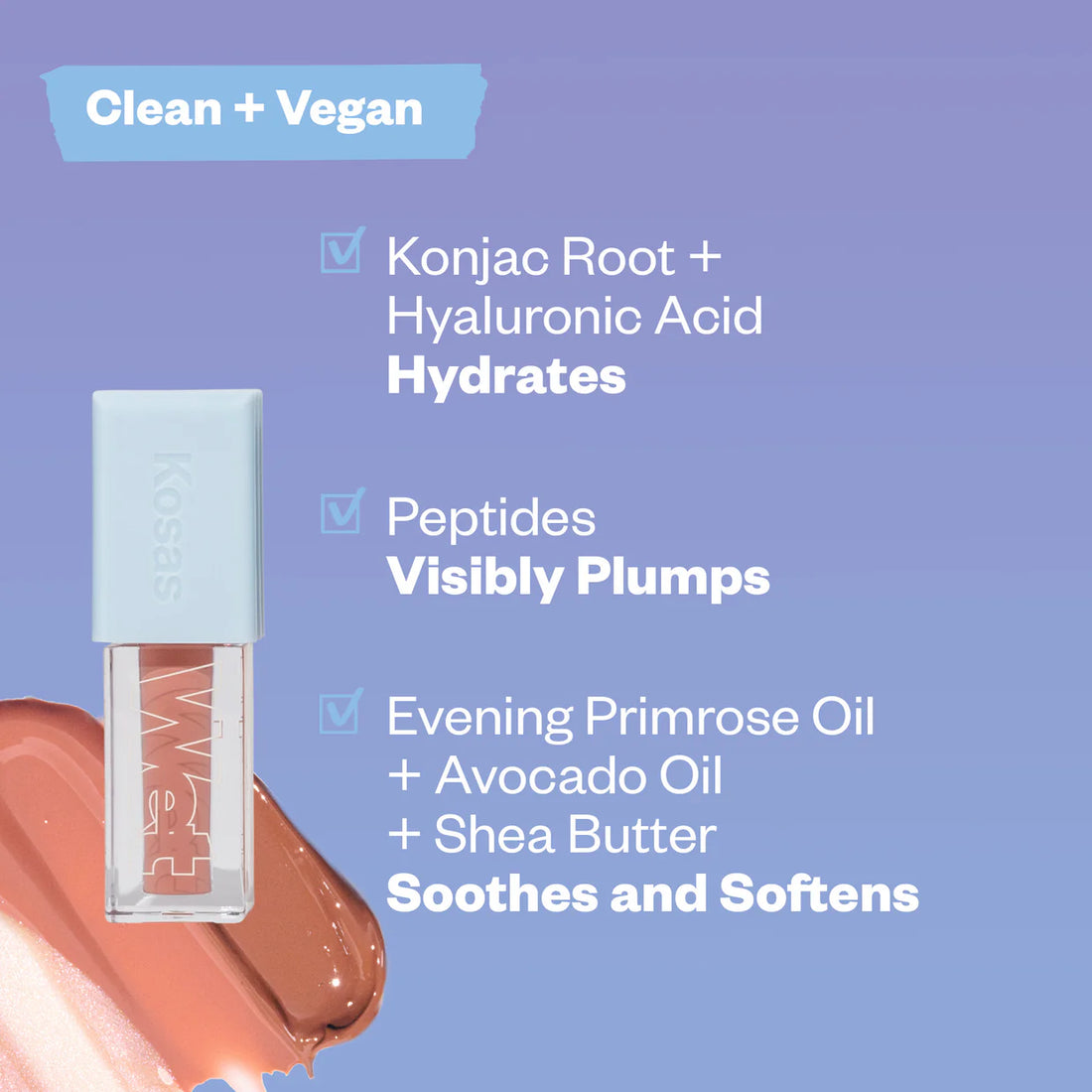 Kosas Wet
Lip Oil Gloss Plumping Peptide Lip Treatment Gloss-Unhook Creamy Rose Beige 🤍