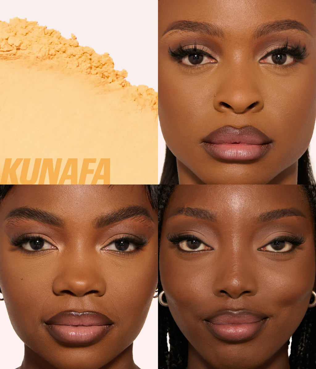 Huda Beauty  
Mini Easy Bake Loose Baking & Setting Powder
Kunafa 🧡