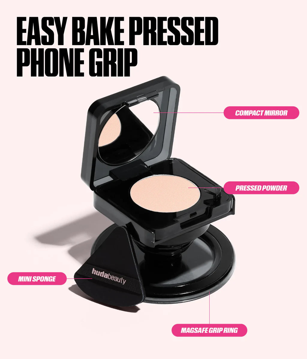 Huda Beauty     
Easy Bake Pressed Powder Phone Grip - Peach Cupcake 💕