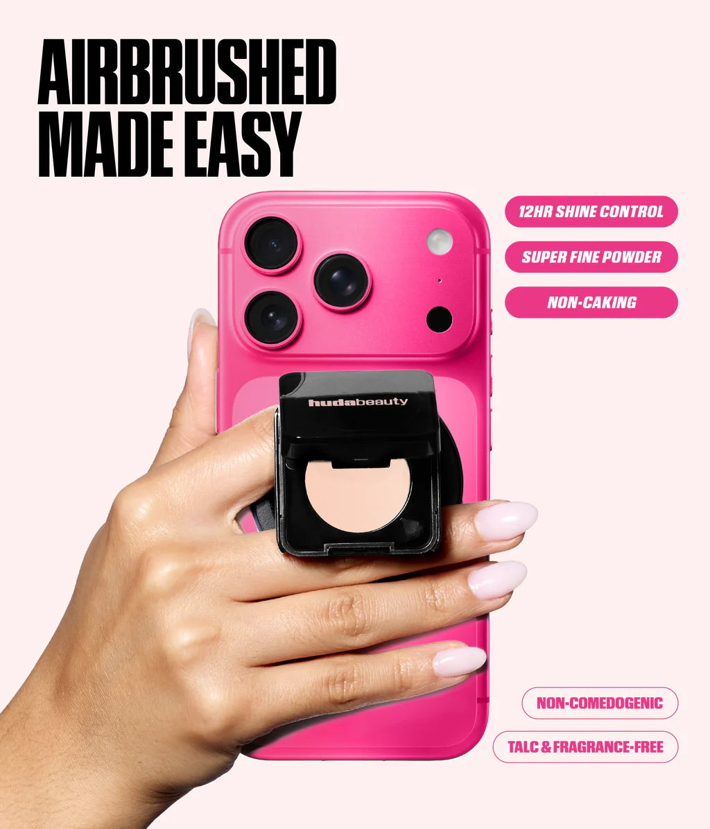 Huda Beauty     
Easy Bake Pressed Powder Phone Grip - Peach Cupcake 💕