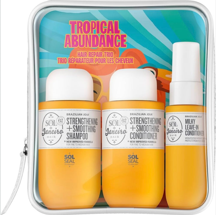Sol De Janeiro      
Tropical Abundance Hair Repair Trio Travel Set 💛