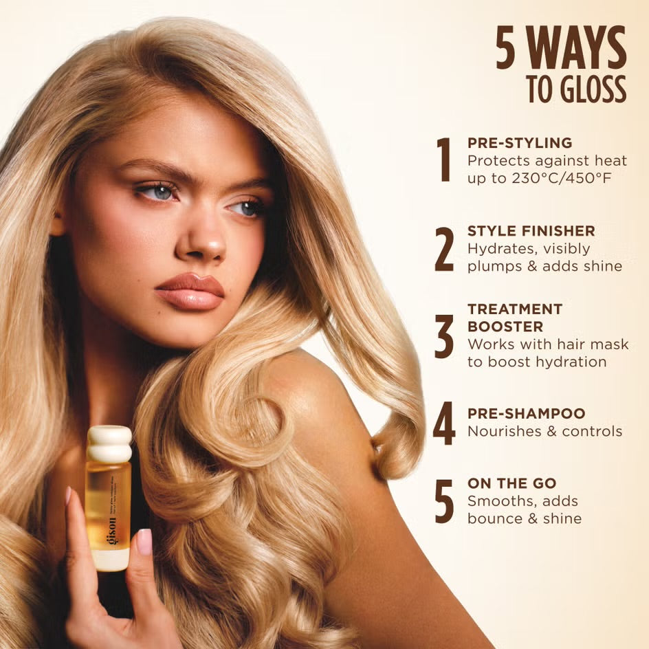 Gisou  
Honey Gloss Collagen Drops Hair Oil 🐝