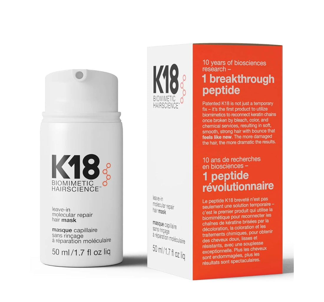K18      
Leave-in molecular repair hair mask ♥️