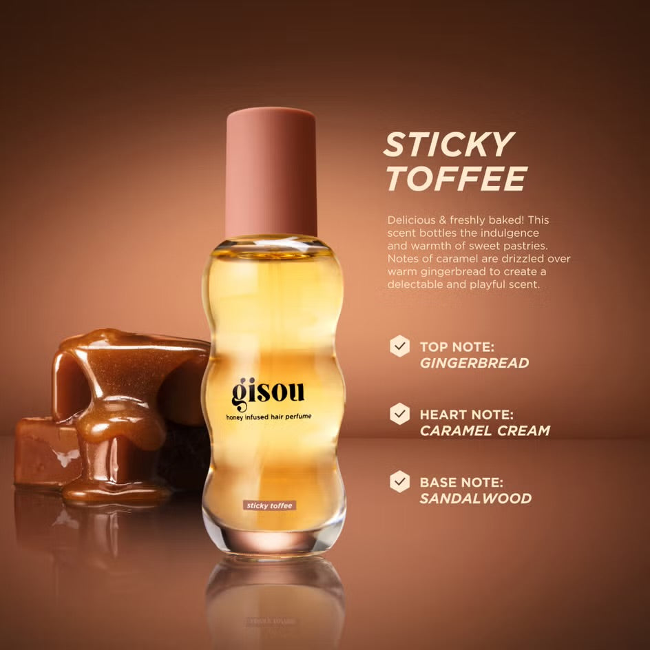 Gisou     
Mini Honey Infused Hair Perfume - Sticky Toffee 🤎