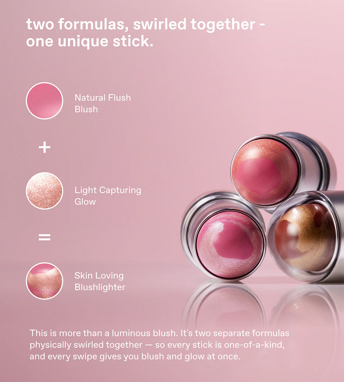 r.e.m.beauty 
mélange à trois blush & highlight stick - Satin 🩷