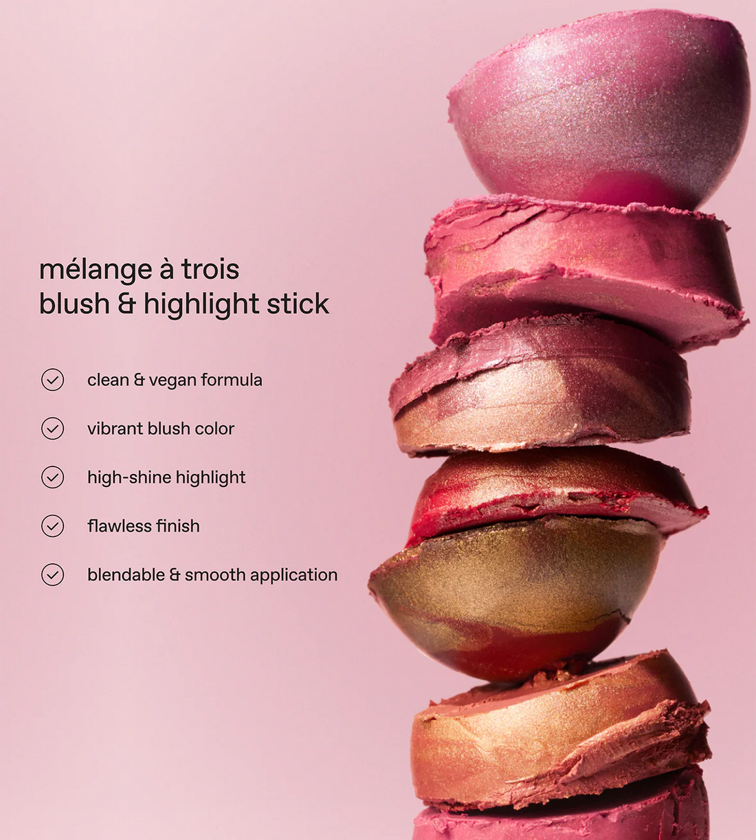 r.e.m.beauty 
mélange à trois blush & highlighter stick - Petal