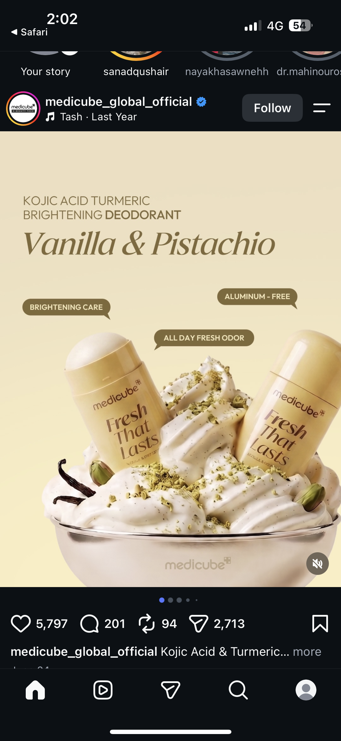 Medicube    
Fresh That Lasts Vanilla & Pistachio Deodorant 💛