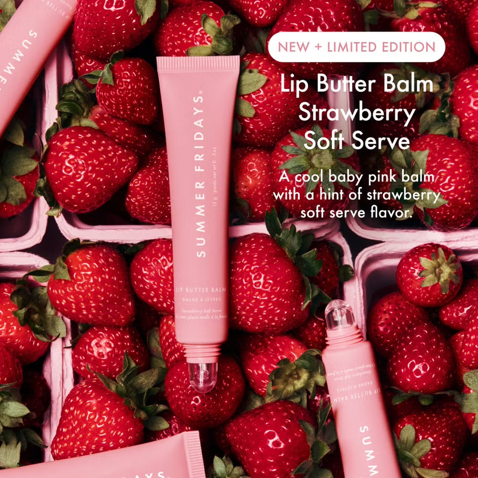 SUMMER FRIDAYS 
Summer Fridays Lip Butter Balm Strawberry Soft Serve 🍓