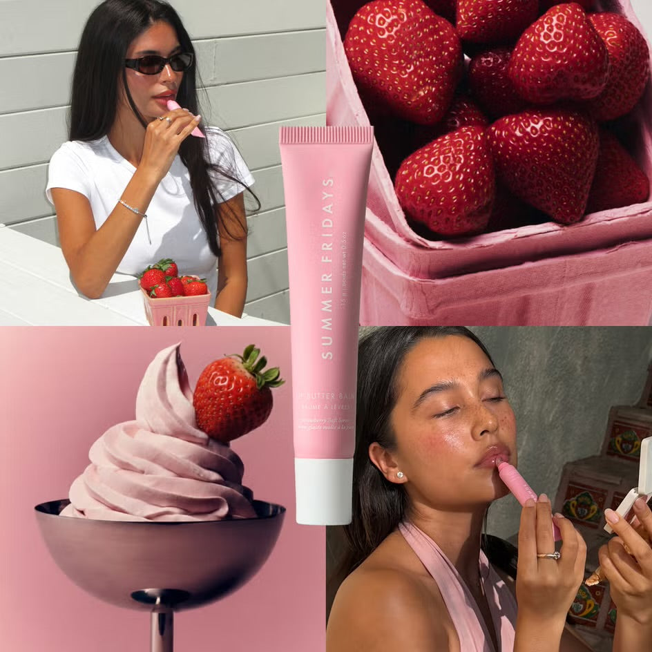 SUMMER FRIDAYS 
Summer Fridays Lip Butter Balm Strawberry Soft Serve 🍓