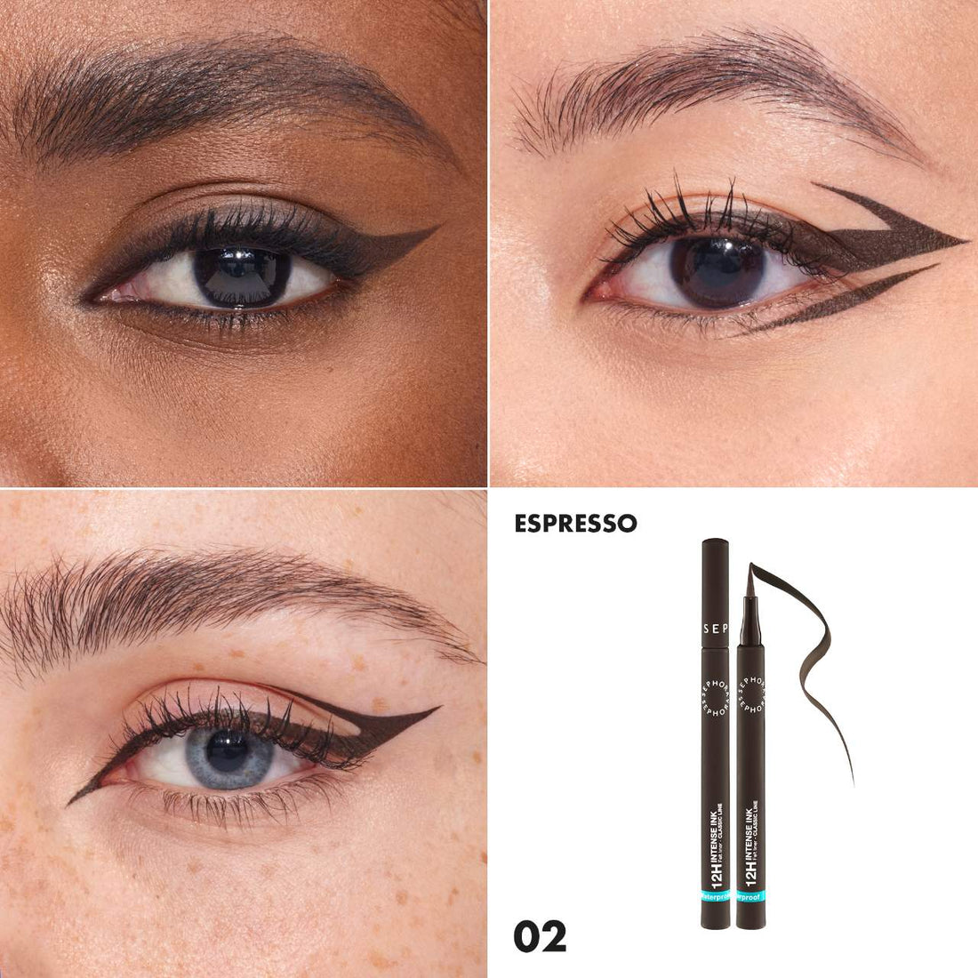 SEPHORA COLLECTION
Intense Ink 12HR Classic Felt Eye Liner - 02 Espresso- matte dark brown 🤎