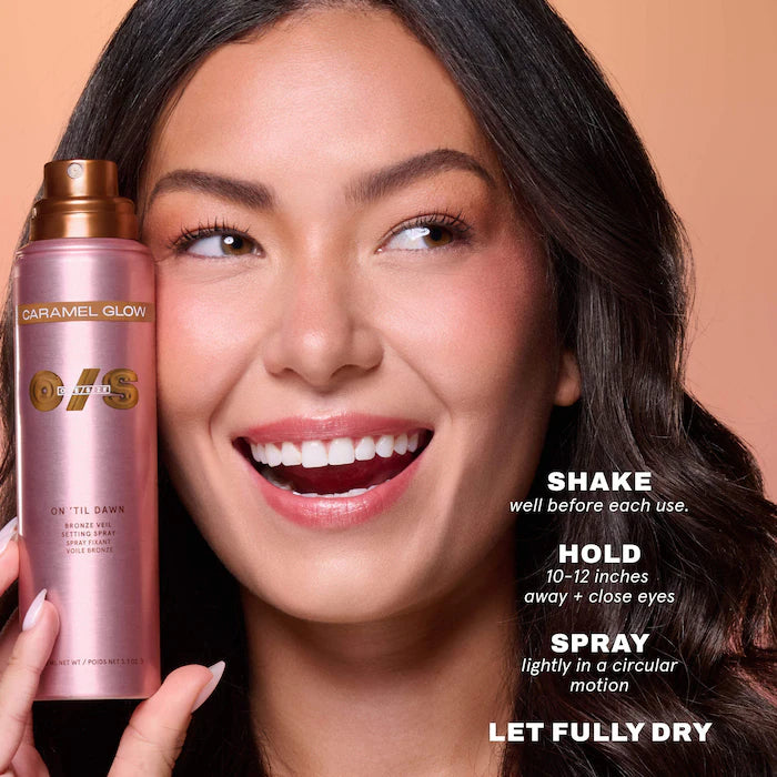 ONE/SIZE by Patrick Starrr     
 On 'Til Dawn Bronze Veil Waterproof Setting Spray - Caramel Glow - medium bronze🤎