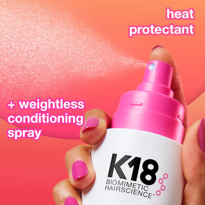 K18     
Biomimetic Hairscience     
HeatBounce™ Leave-In Conditioner Heat Protectant 💓