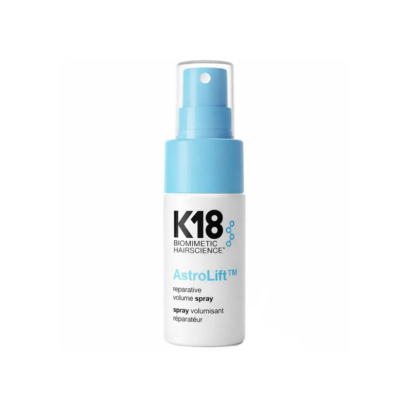 K18     
Biomimetic Hairscience    
AstroLift™ Reparative Volume Spray 🩵