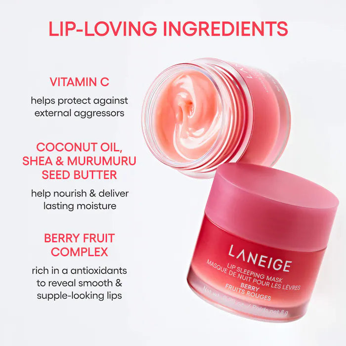LANEIGE  
Lip Sleeping Mask – Intense Hydration Lip Treatment with Vitamin C 🩷