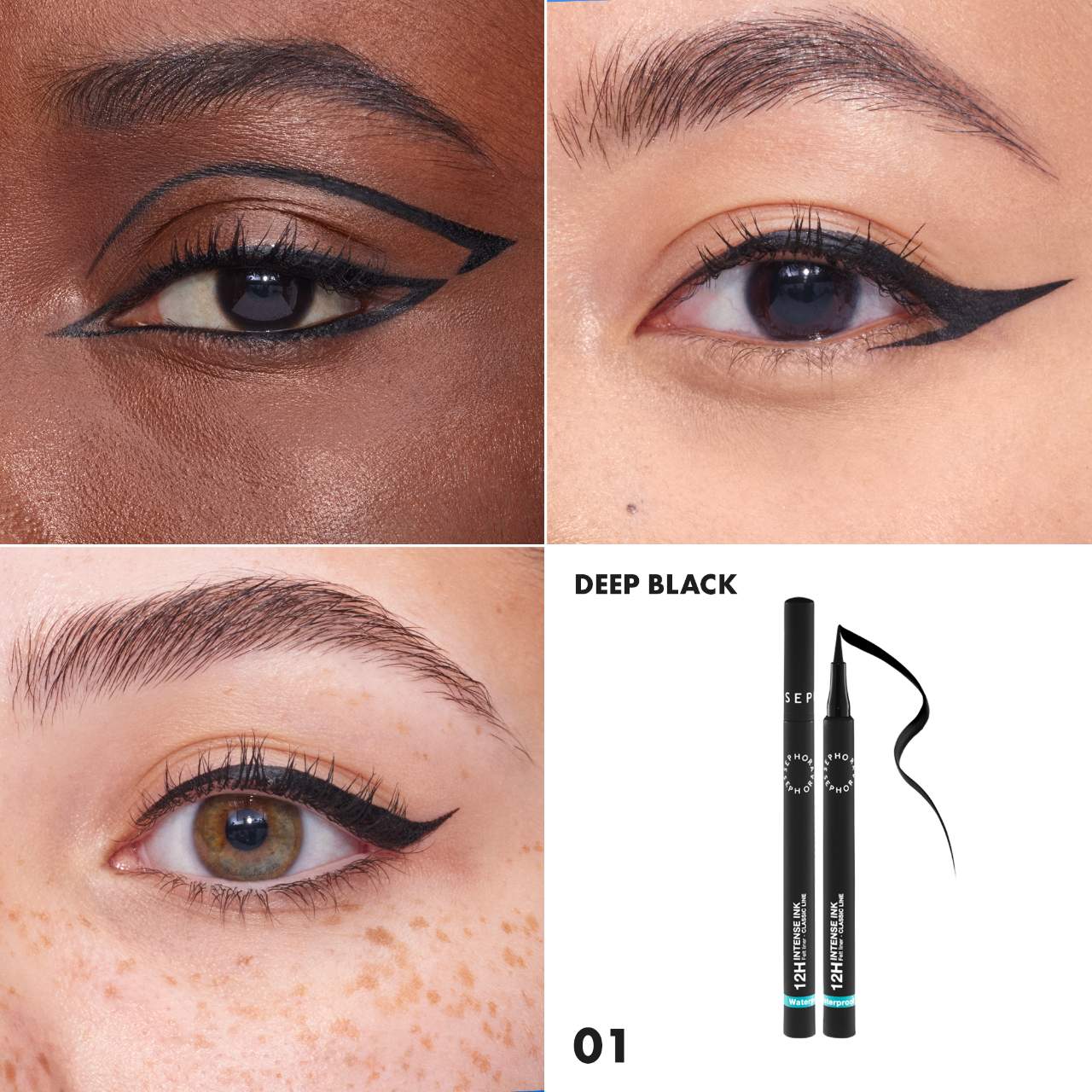 SEPHORA Intense Ink 12HR Classic Felt Eye Liner -01 Deep Black