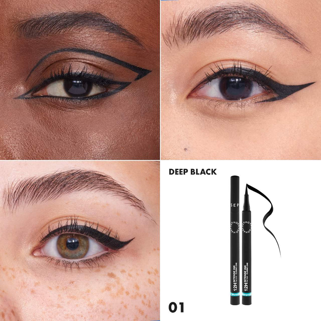 SEPHORA Intense Ink 12HR Classic Felt Eye Liner -01 Deep Black
