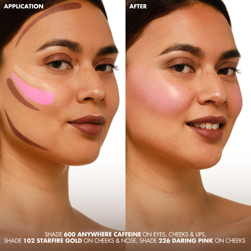 Make Up For Ever   
ARTIST COLOR CRAYON Multi-use stick: creamy texture for cheeks, eyes & lips - 212 (fizzy pink - peachy pink - shimmer) ♥️