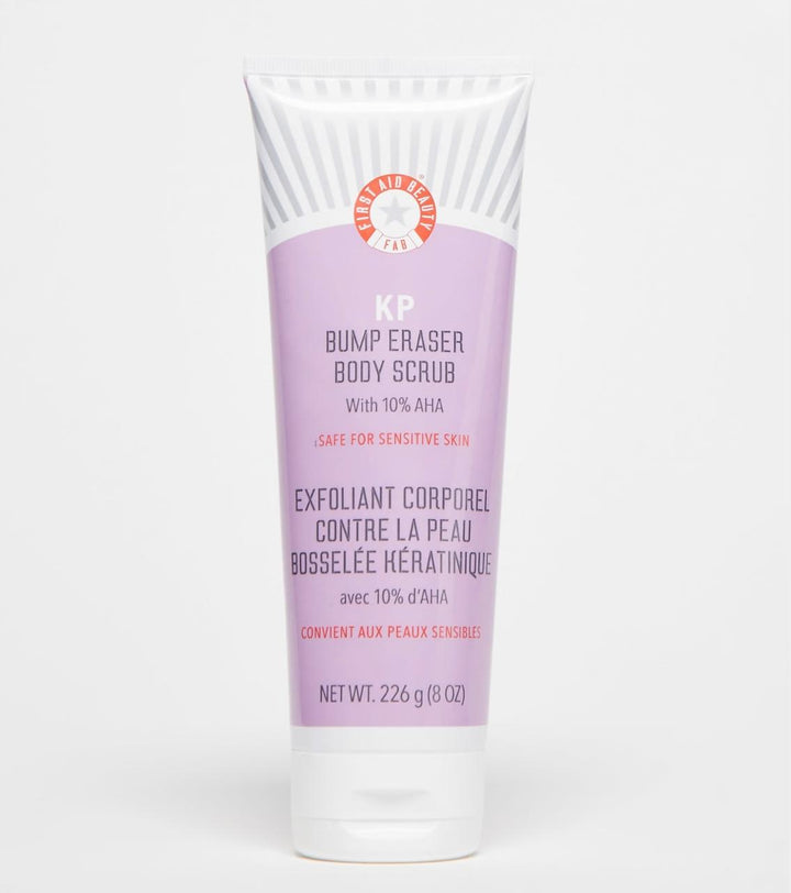 First Aid Beauty
KP Bump Eraser Body Scrub with 10% AHA – Body Exfoliant (Fresh Strawberry) 💜