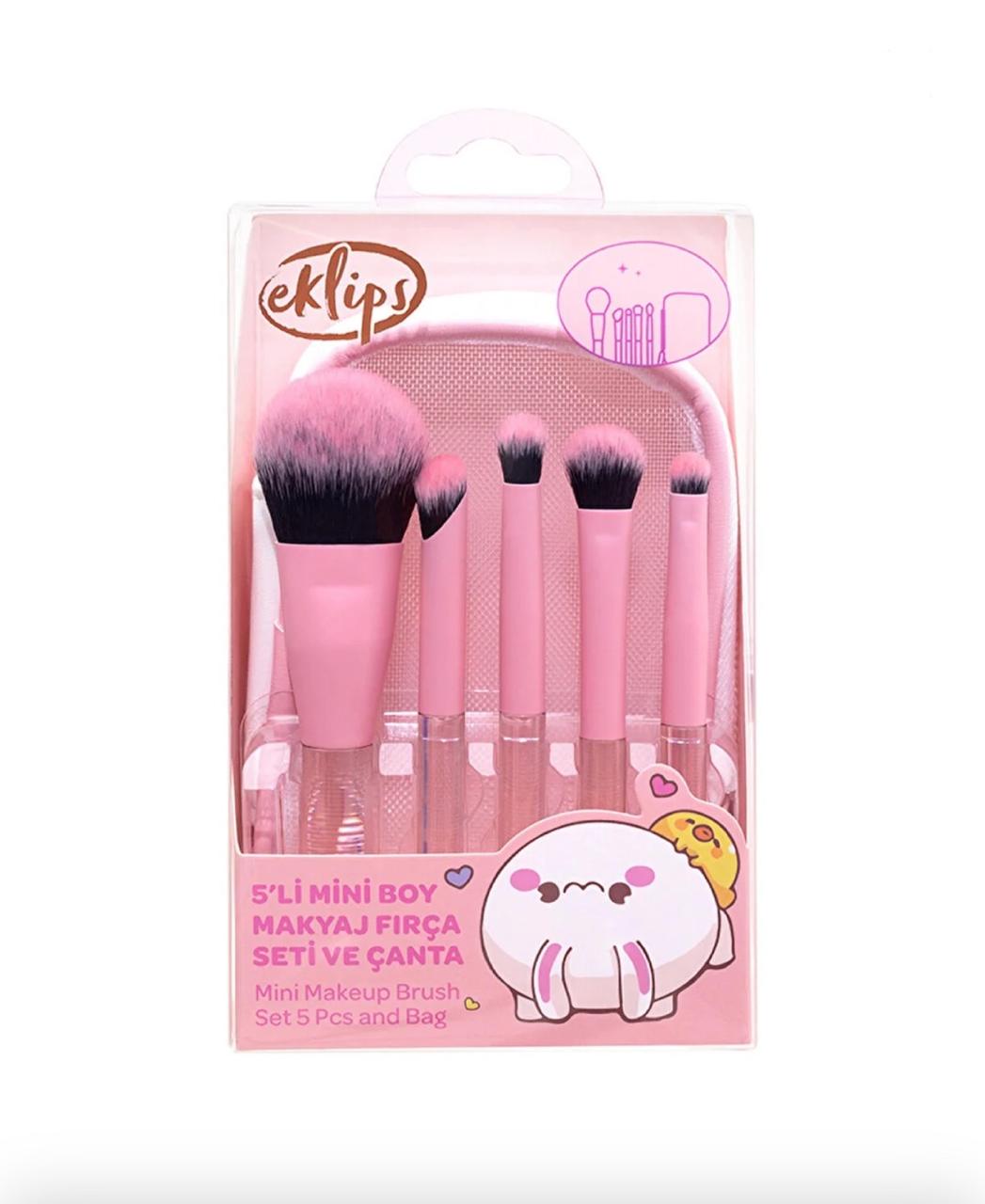 eklips Karakter 5’li Çantalı Mini Boy Makyaj Fırça Seti 🩷