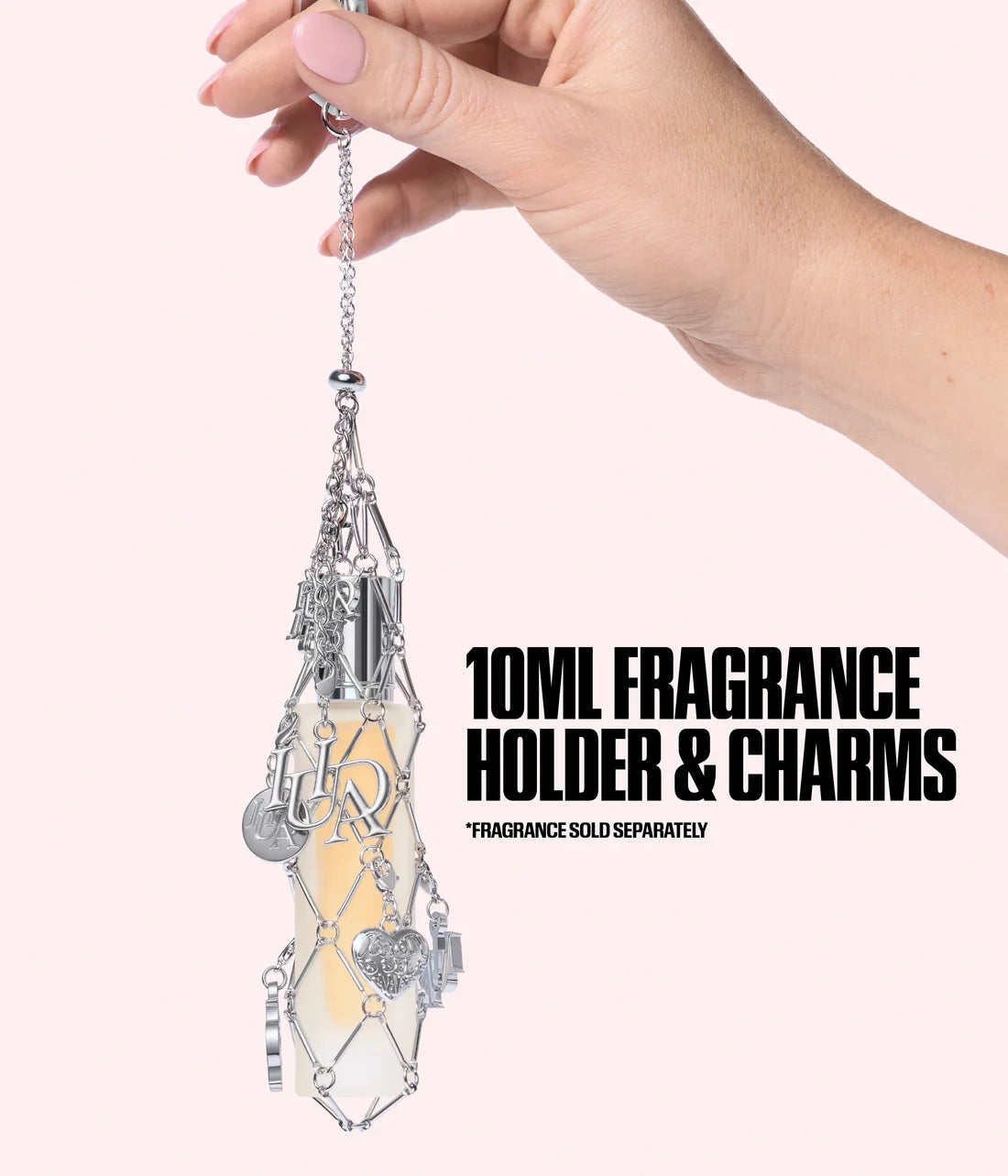 HUDA BEAUTY TRAVEL SPRAY FRAGRANCE HOLDER WITH CHARMS